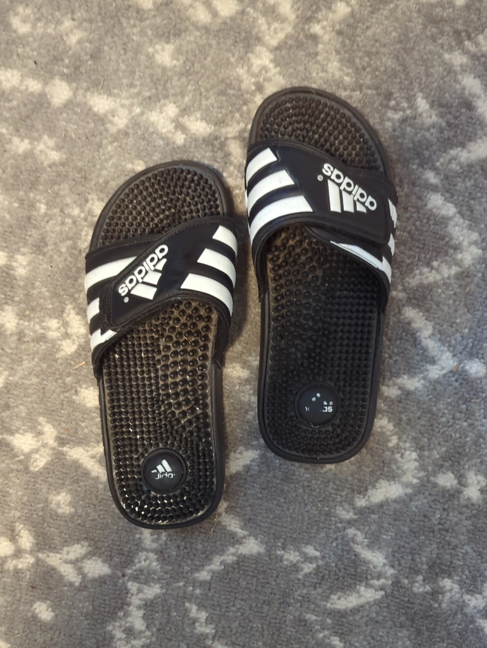 adidas Black and White Comfort Slide Sandals